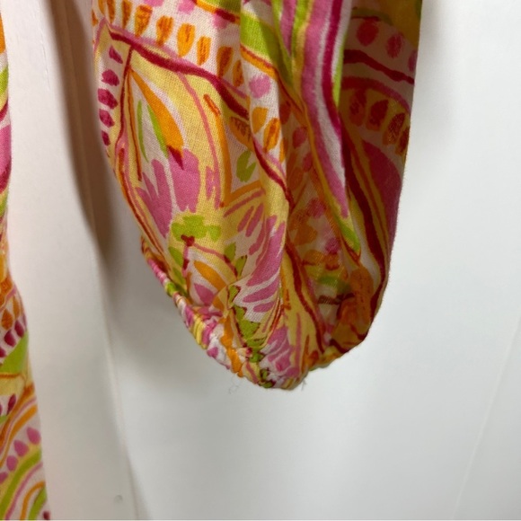 Liz & Co Orange and Pink Tropical Swim Cover Up Large - Picture 5 of 5